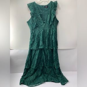 NWT Lulu's Wild Night Out Green Layered V Neck Dress Size XL